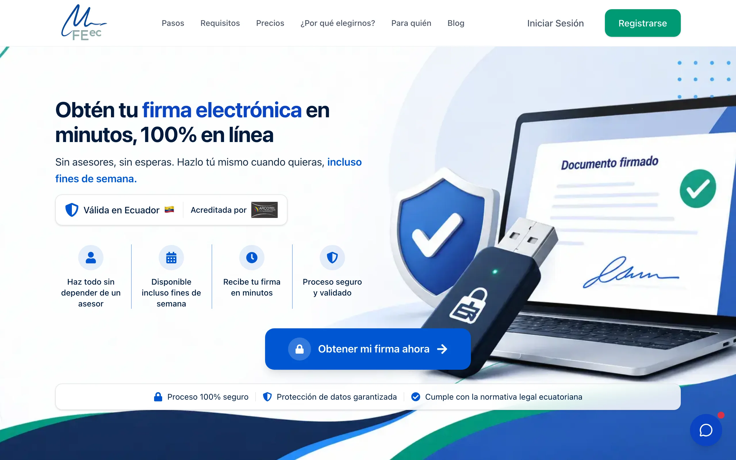 Vista previa del sitio Firma Electrónica Ecuador